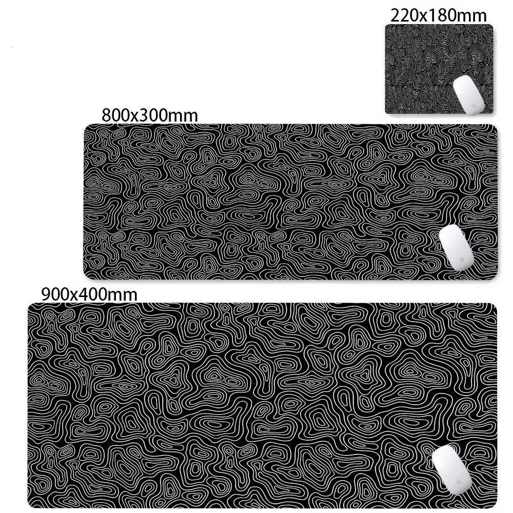 XXL Desk Mat Black And White Strata Liquid