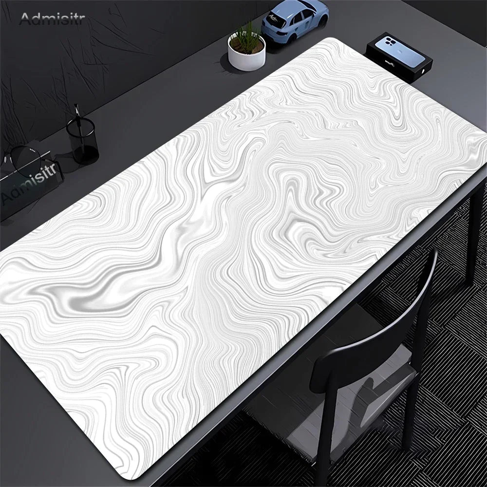 XXL Desk Mat Black And White Strata Liquid