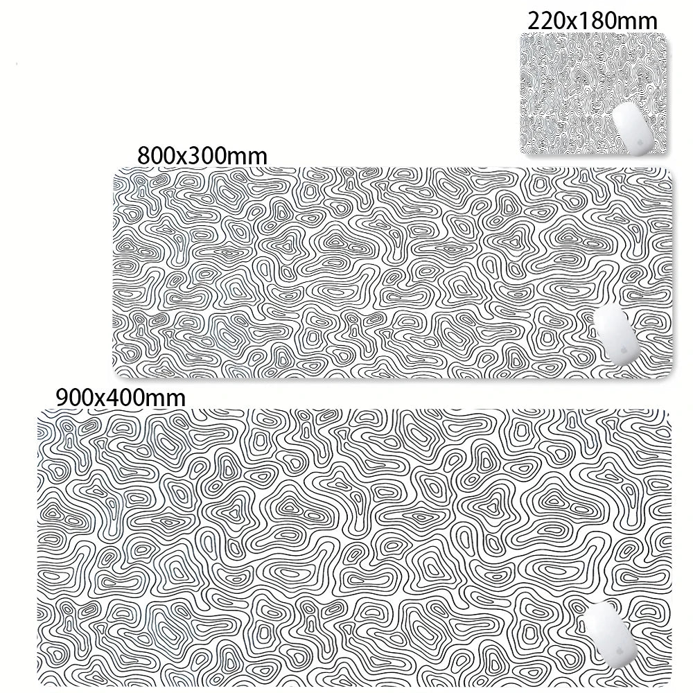 XXL Desk Mat Black And White Strata Liquid