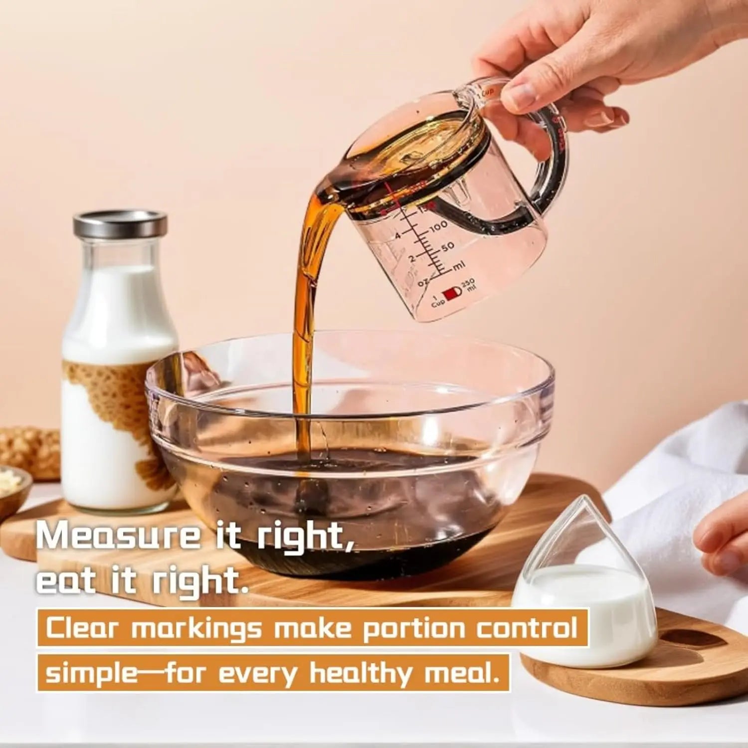 New Adjustable Multi-Functional Measuring Cup with Scraper-Style Seal Base Cooking Kitchen Cube Cups for Precision Cooking