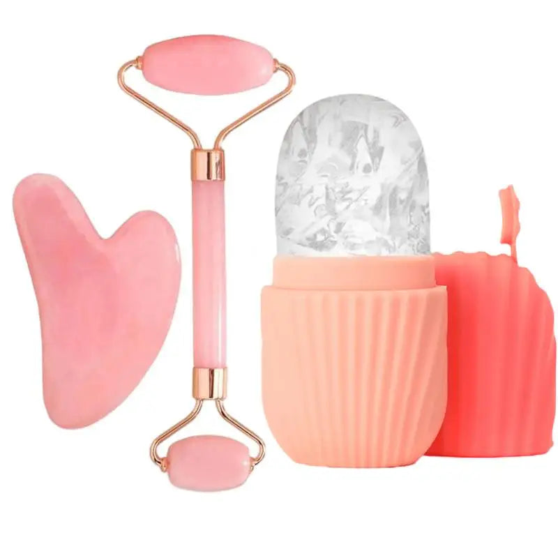 1/2/3pcs Ice Face Roller Facial Skincare Ice Roller Set,Facial Roller GuaSha FaceTool Set,Face Massage Roller Lifting Contouring