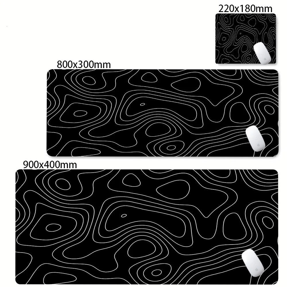 XXL Desk Mat Black And White Strata Liquid