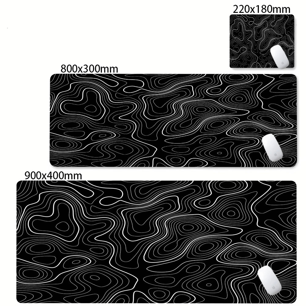 XXL Desk Mat Black And White Strata Liquid