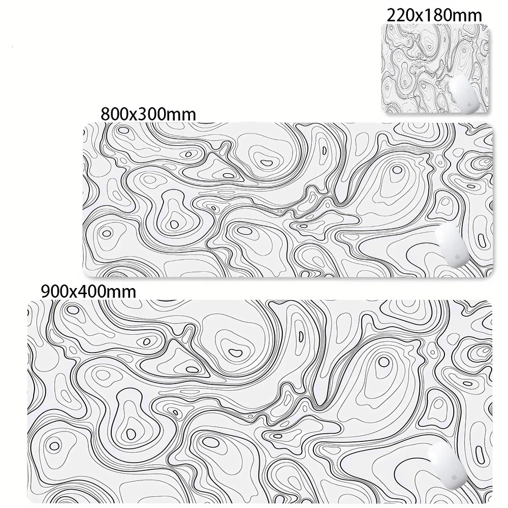 XXL Desk Mat Black And White Strata Liquid
