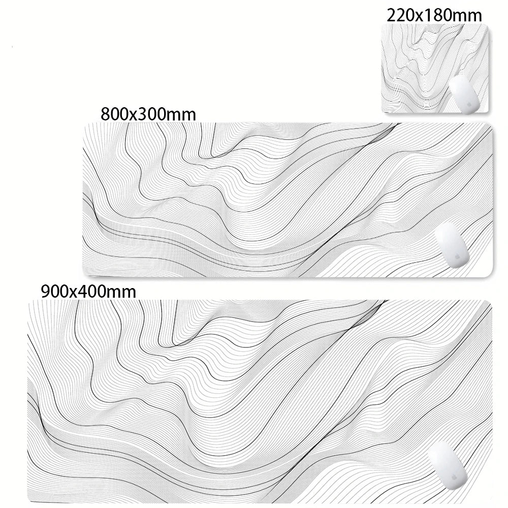XXL Desk Mat Black And White Strata Liquid