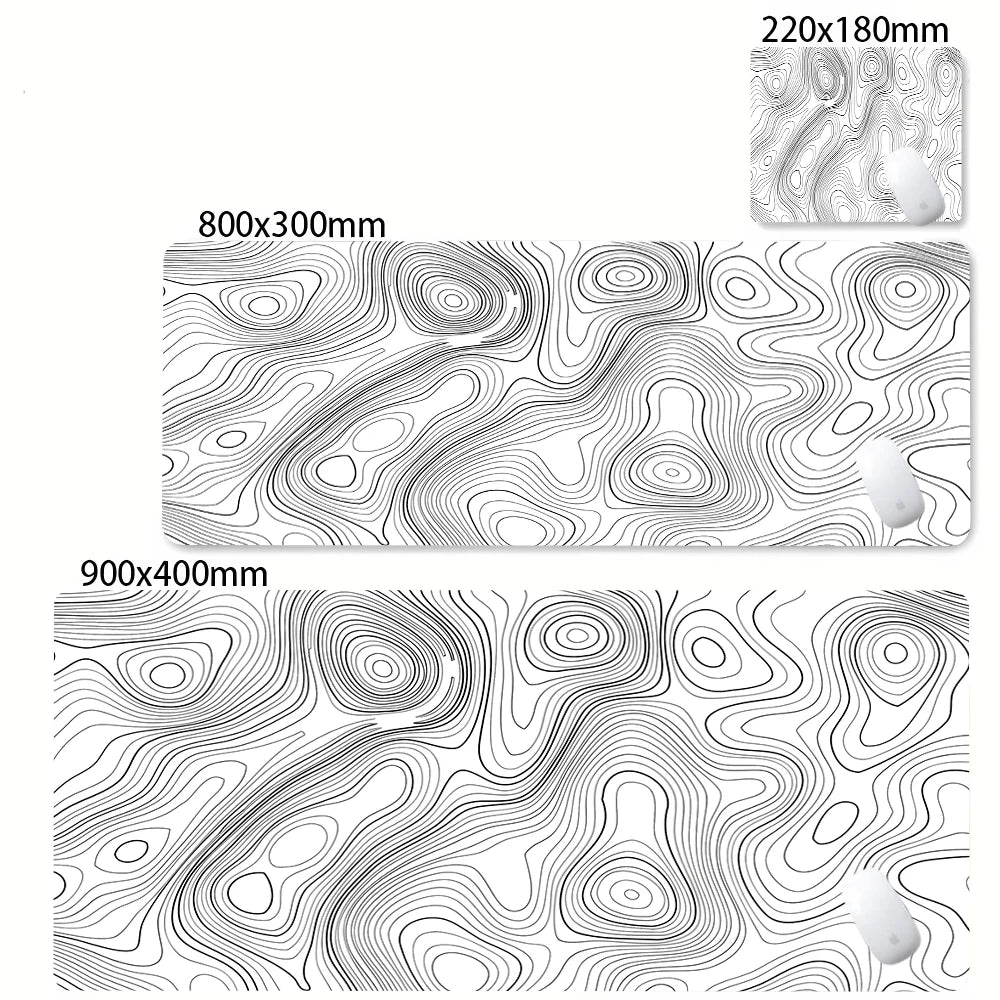 XXL Desk Mat Black And White Strata Liquid