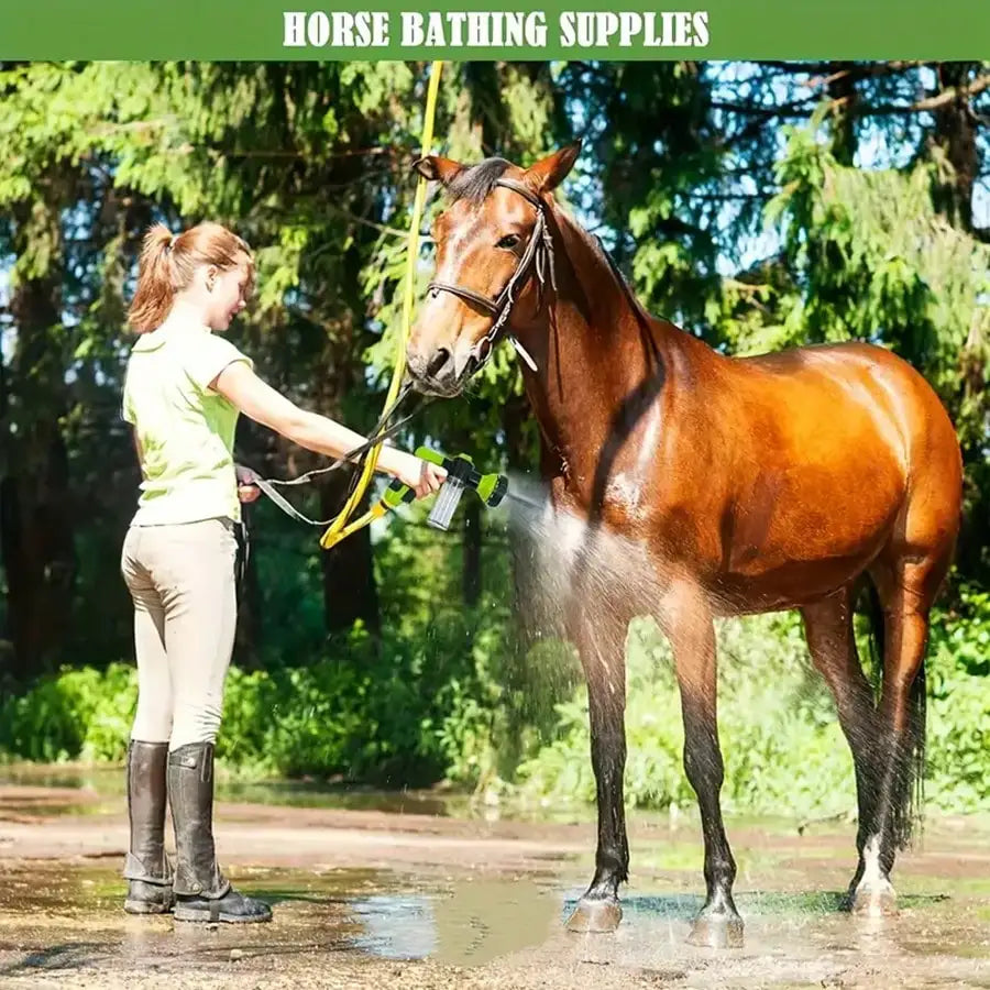 1pc 8-In-1 Outdoor Horse/Dog Washer And Garden Hose Nozzle - Perfect For Pet Baths, Watering Flowers, And Washing Cars