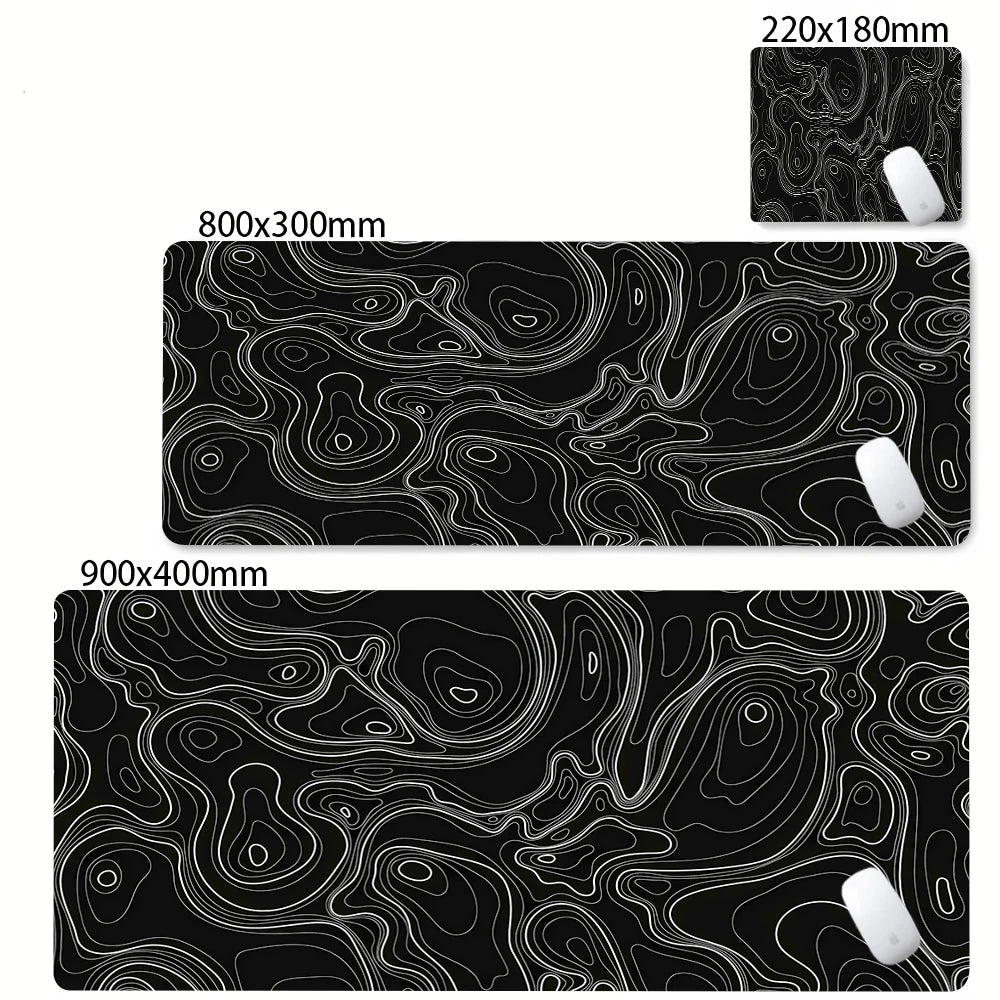 XXL Desk Mat Black And White Strata Liquid