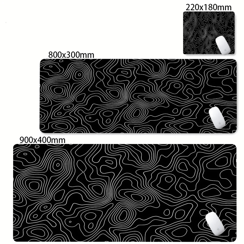 XXL Desk Mat Black And White Strata Liquid
