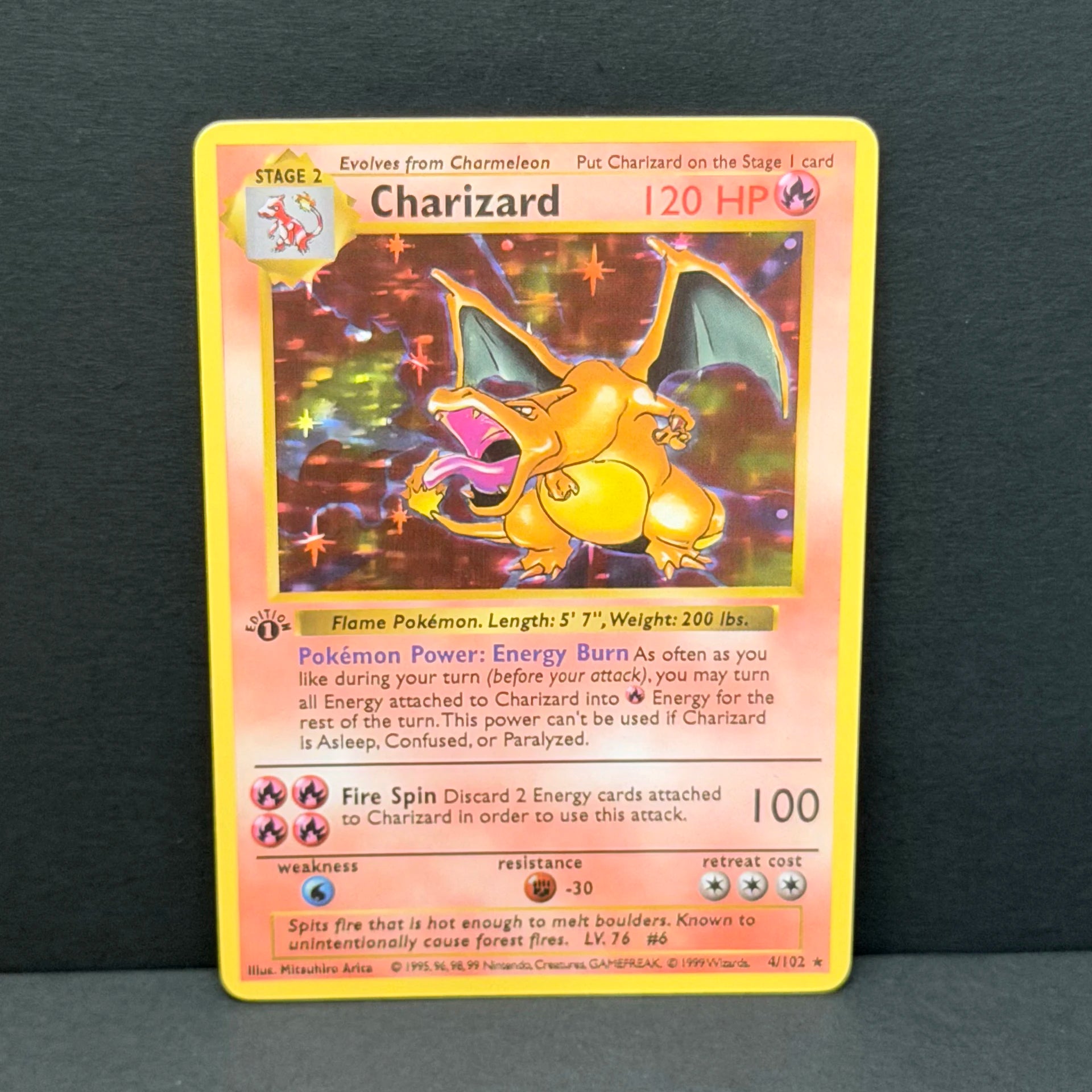 1999 POKEMON GAMECHARIZRD 1ST EDITIONI
