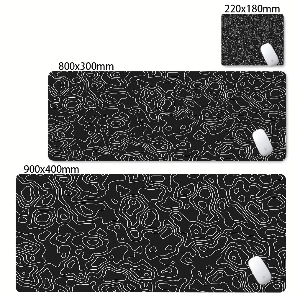 XXL Desk Mat Black And White Strata Liquid
