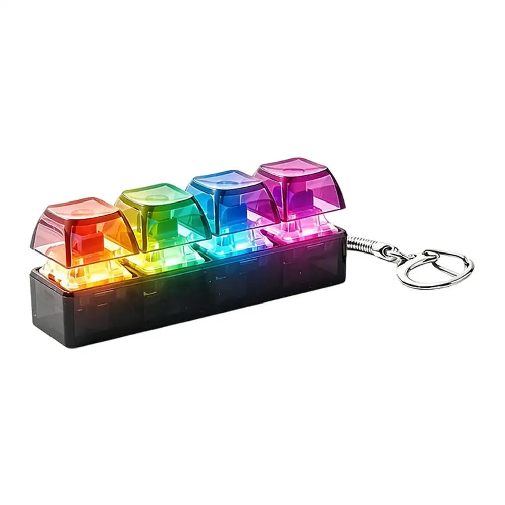 Keyboard Clicker Fidget Portable Light Up Button Sensory Toy Fidget Keychain for Home Office Travel Classroom School Work