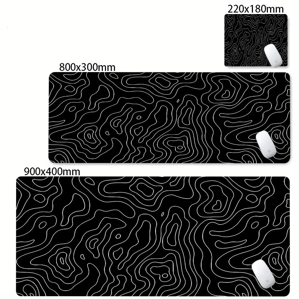 XXL Desk Mat Black And White Strata Liquid