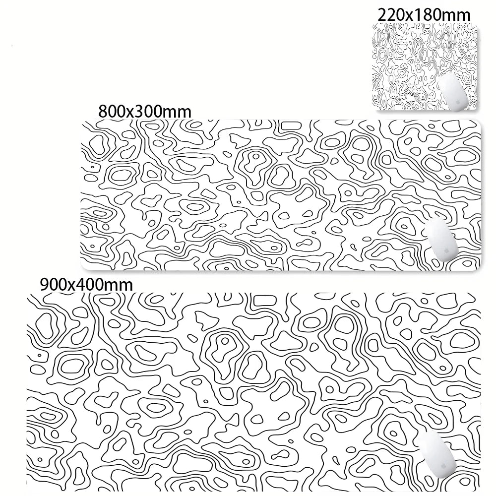 XXL Desk Mat Black And White Strata Liquid