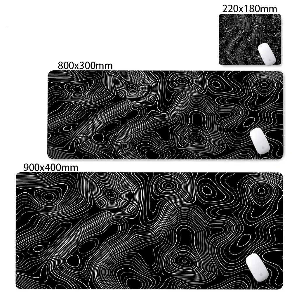 XXL Desk Mat Black And White Strata Liquid
